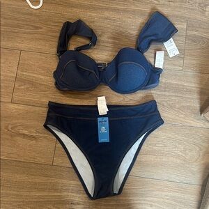 Cupshe Denim Bikini set- NWT